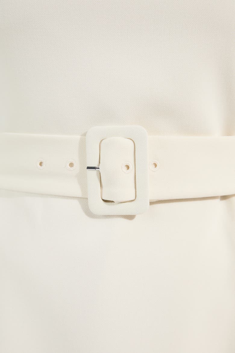 Essential Belted Tailored Midi Dress, Alternate, color, Cream