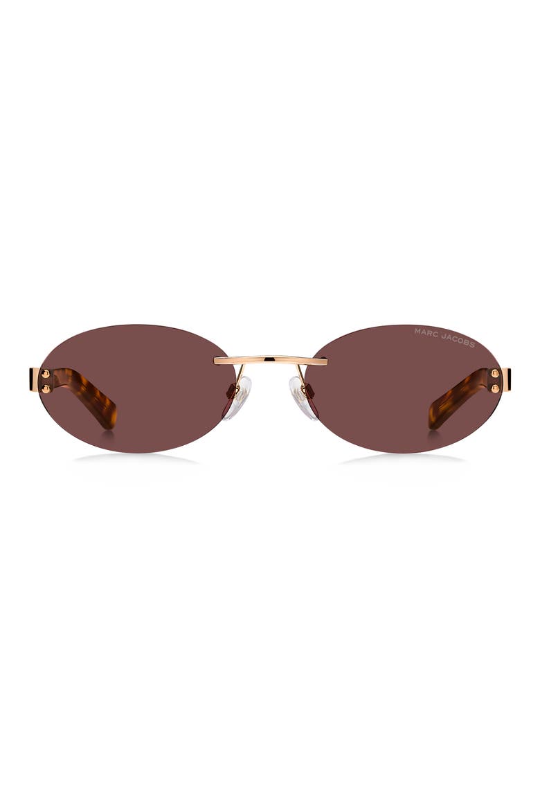 57mm Oval Sunglasses, Main, color, GOLD RED/ BURGUNDY