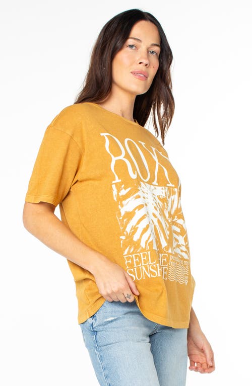 Roxy Feel The Sunshine Cotton Graphic T-shirt In Yellow