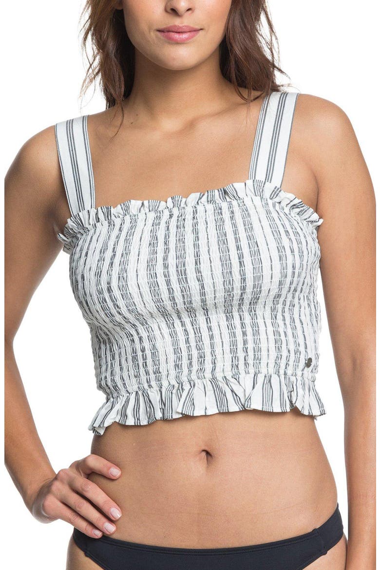 Volcanic Love Crop Top, Main, color, ANTHRACITE BEACH STRIPES