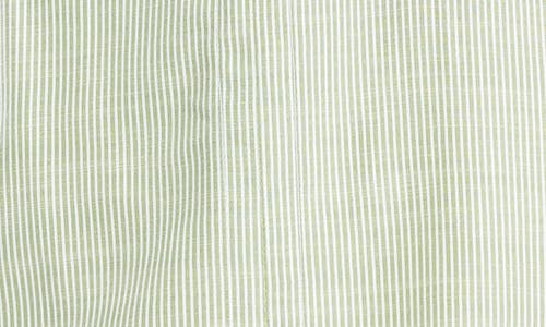 Max Studio Stripe Collared Top In Green