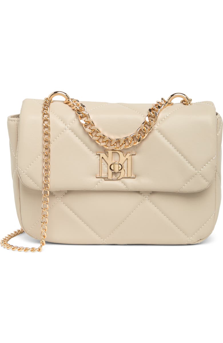 Badgley Mischka Collection Quilted Crossbody Bag, Main, color, Off White