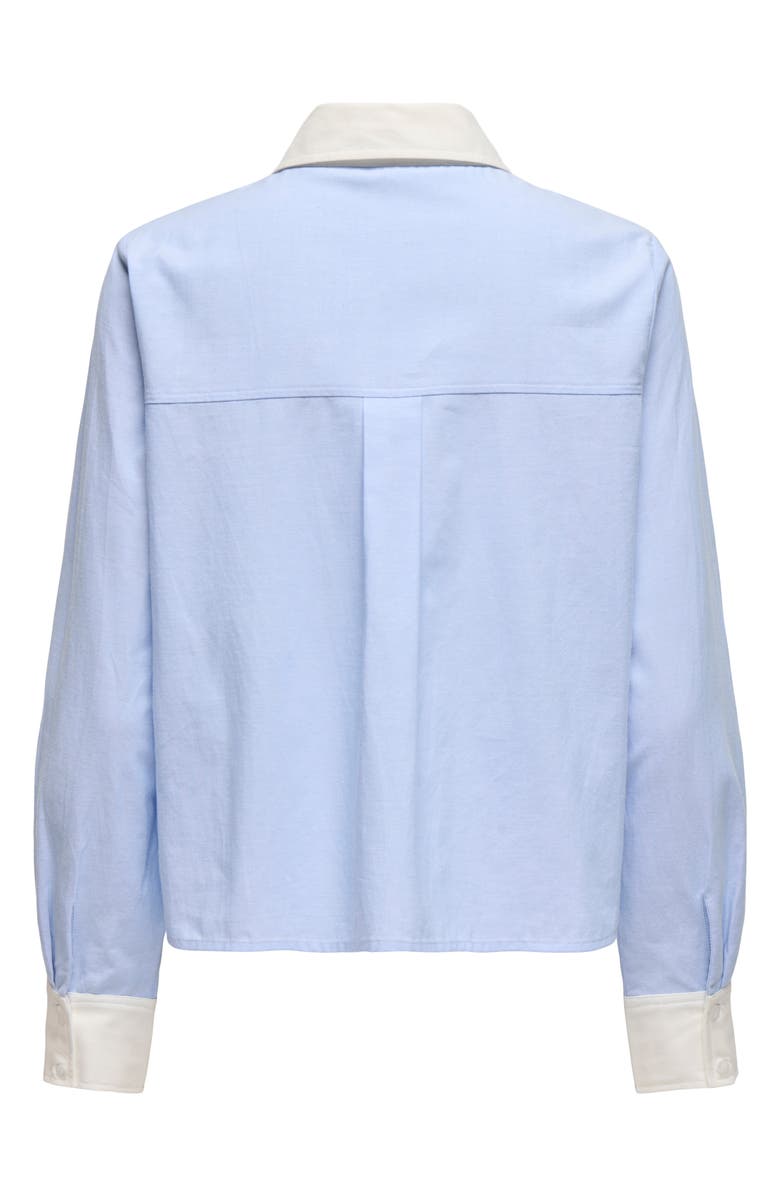 Only Paris Long Sleeve Button-Up Shirt, Alternate, color, Cashmere Blue