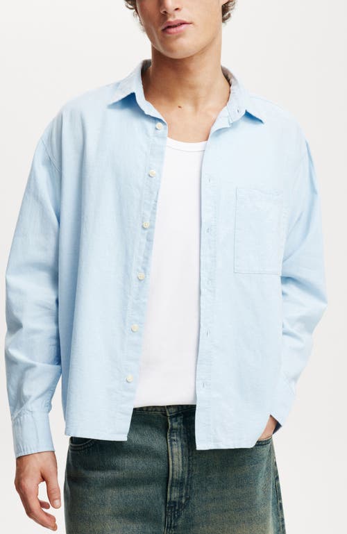 COTTON ON CROPPED OXFORD LONG SLEEVE SHIRT 