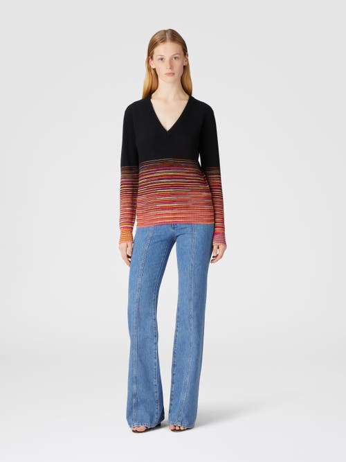 Shop Missoni Dégradé Slub Cashmere Sweater With V-neck In Multicoloured