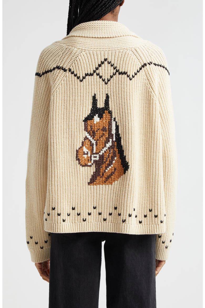 The Horse Lodge Cotton Blend Cardigan, Alternate, color, CREAM
