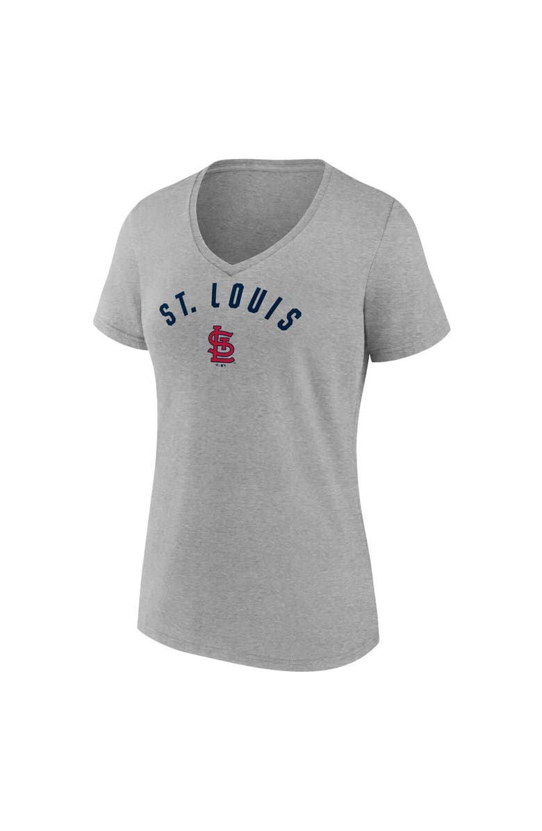 FANATICS Women's Fanatics Gray St. Louis Cardinals V-Neck T-Shirt, Alternate, color, Gray