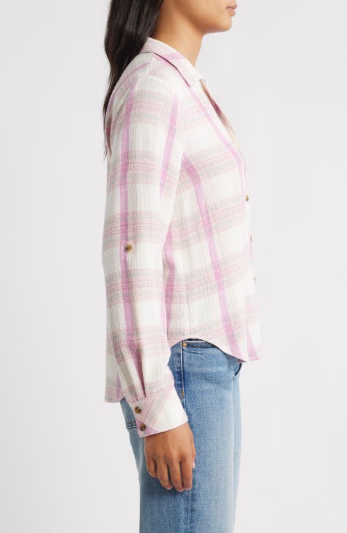 Hatley Lila Plaid Button-up Shirt In Pink