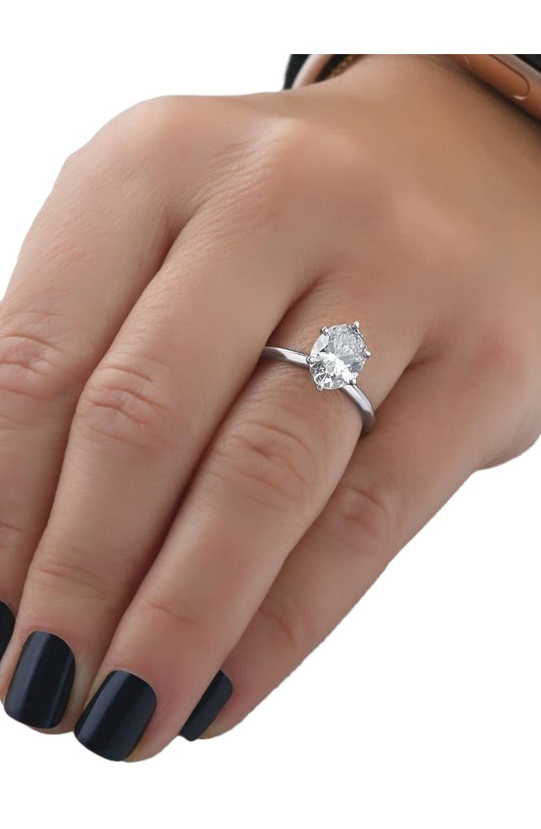 Bliss Diamond 2CT Platinum Oval Diamond 6-Prong Solitaire Engagement Ring Lab Grown, Alternate, color,
