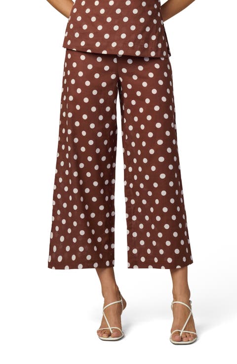 The Mariel Linen & Cotton Crop Wide Leg Pants