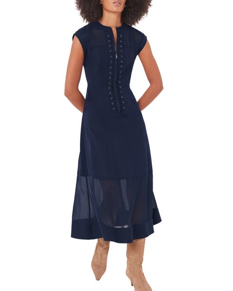 Utility Front Zip Midi Dress