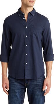 Original Penguin Linen Blend Woven Solid Button-Down Shirt