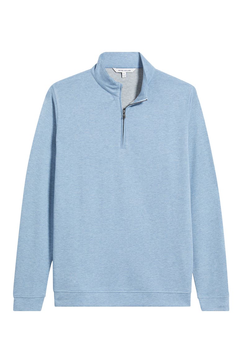 Comfort Interlock Organic Cotton Blend Quarter Zip Pullover, Alternate, color, LAKESIDE