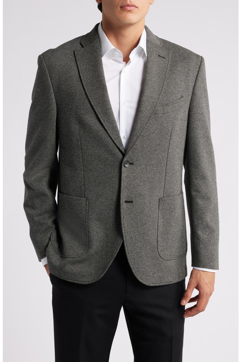 Alfi Pin Dot Knit Sport Coat, Main, color, GREY/ BLACK