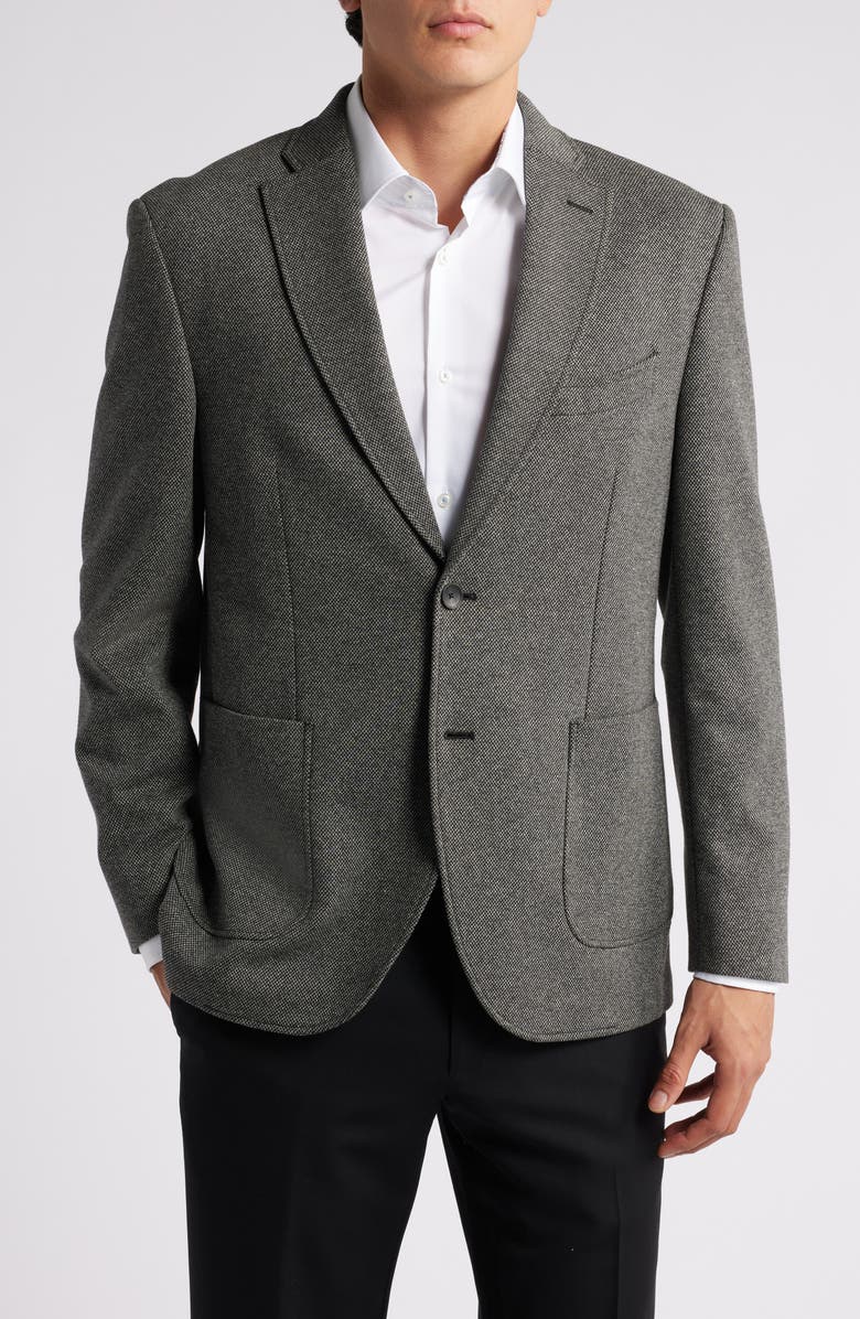 GRUNER 1949 Alfi Pin Dot Knit Sport Coat, Main, color, Grey/ Black