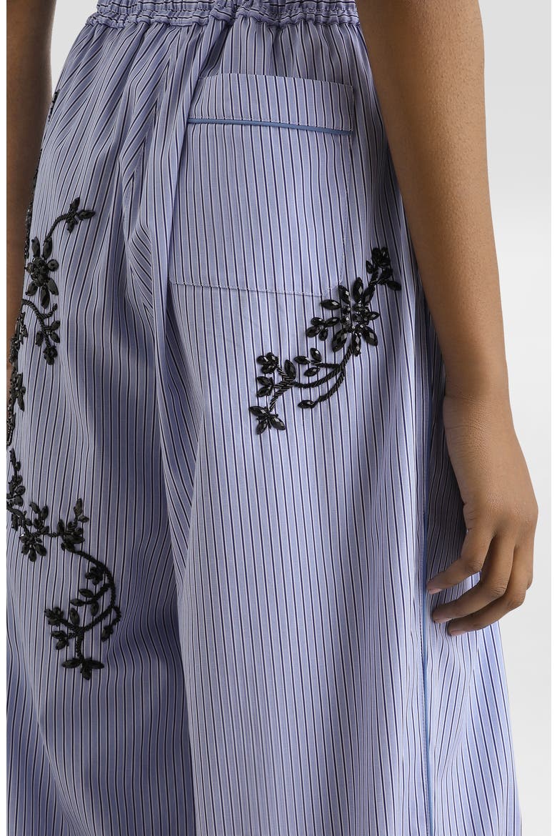 Embroidered Wide Leg Poplin Pants, Alternate, color, S8400 EMBROIDERED