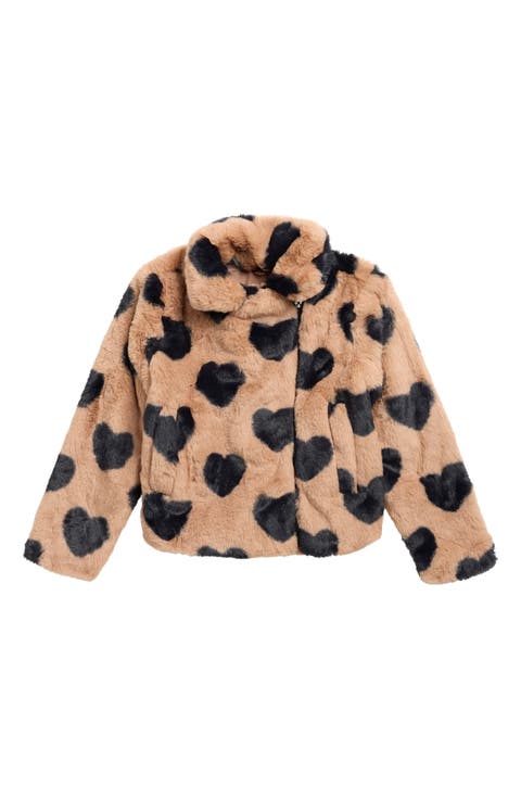 Kids' Faux Fur Moto Jacket