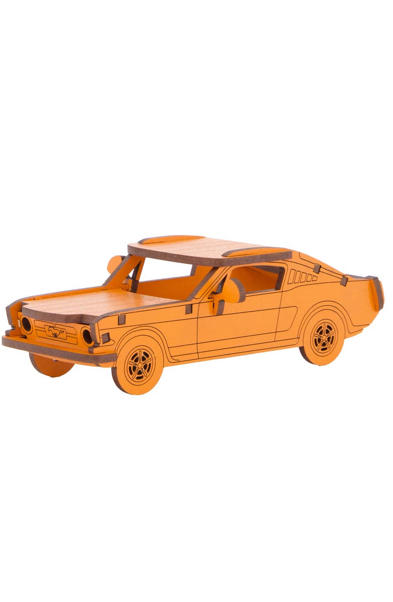 Little & Wood Woodlet Muscle Car, 3D Wooden Kit Set, Ages 6+, Main, color, Multicolored
