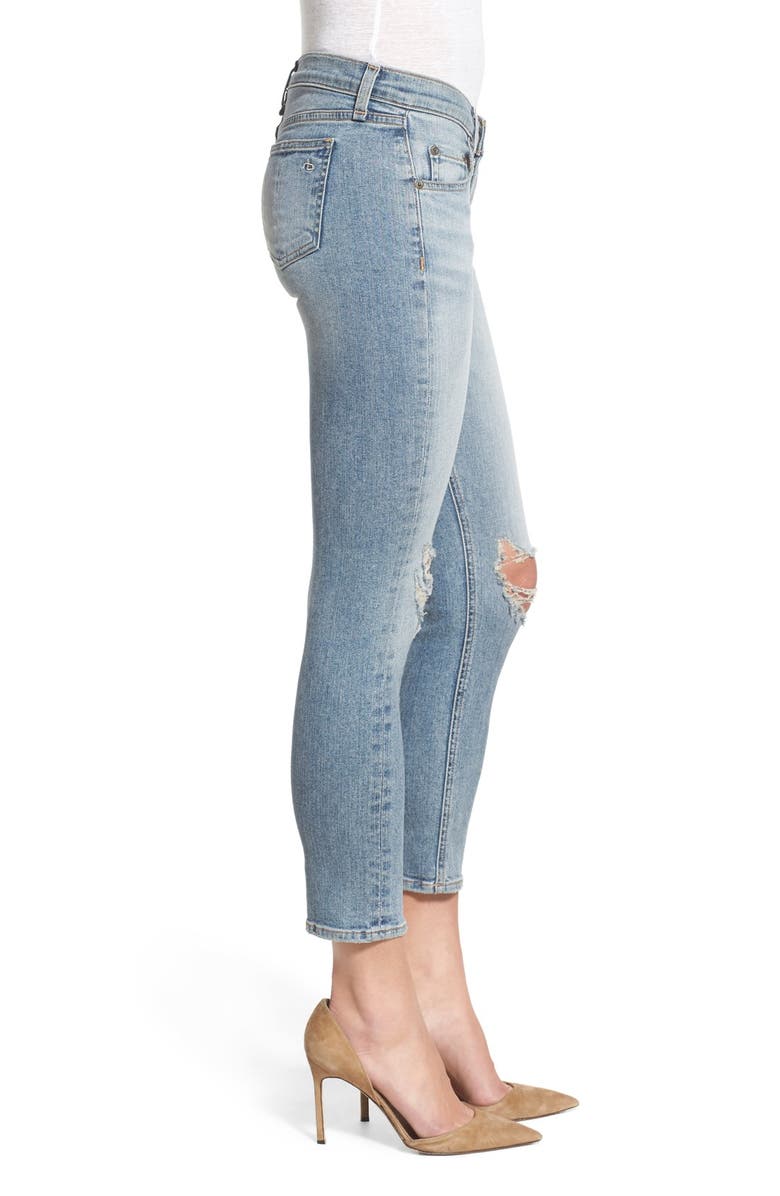rag & bone/JEAN Destroyed Capri Skinny Jeans, Alternate, color,