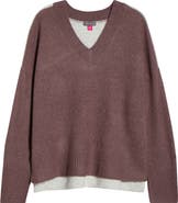 Vince Camuto Contrast High-Low Sweater
