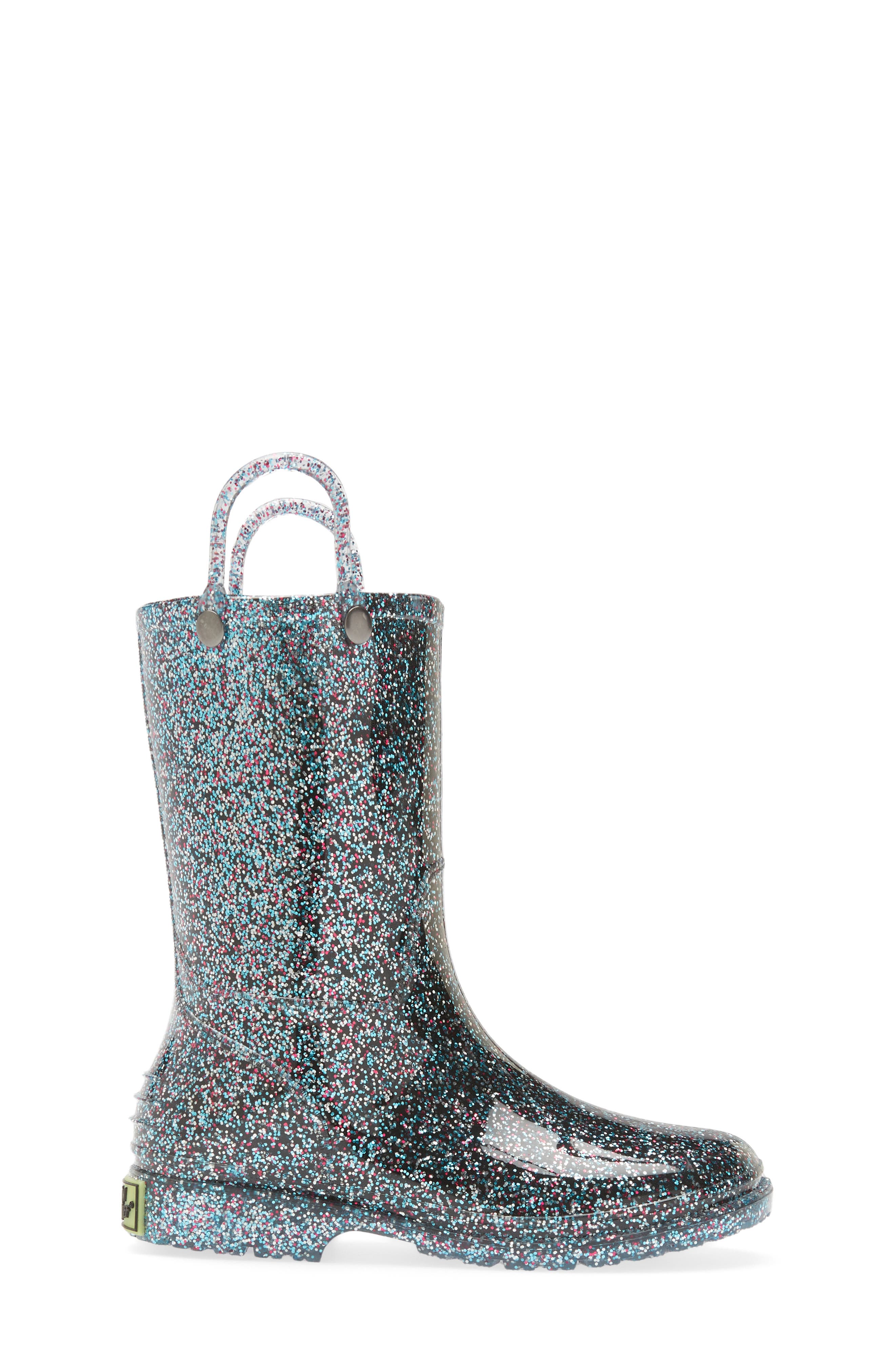 Western Chief Glitter Waterproof Rain Boot, Alternate, color, 