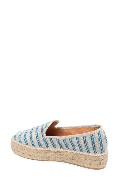 Patricia Green Avery Platform Epsadrille Flat In Navy Striped Canvas
