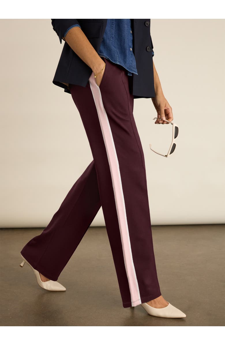 Baukjen Lisa Side-Stripe Trousers, Alternate, color, Plum, Pink & White