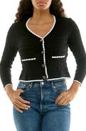 Nina Leonard Scallop Trim Cardigan Sweater