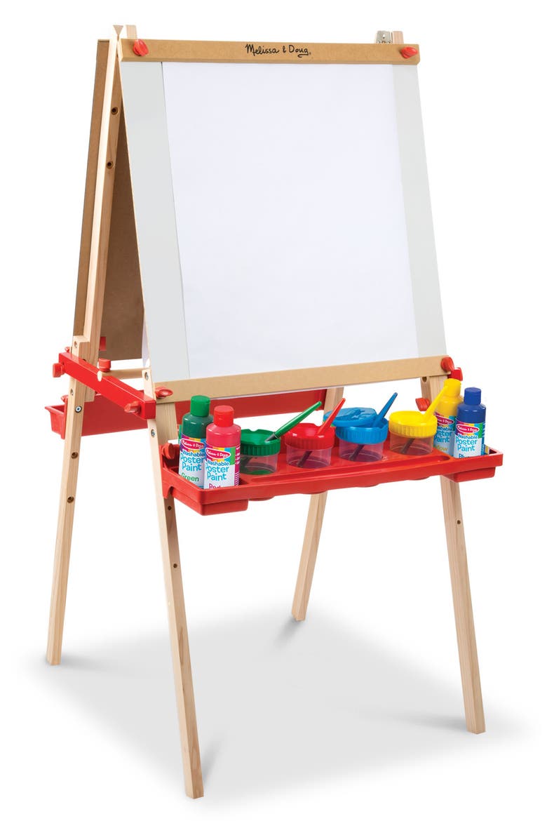 Wooden Easel with Chalkboard and Magnet Board, Alternate, color, 000