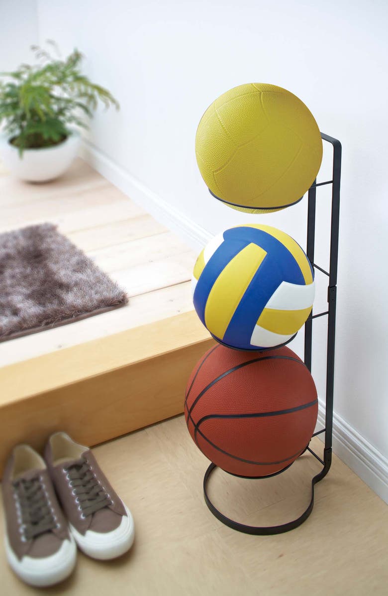 Yamazaki Sports Ball Stand, Alternate, color, Black