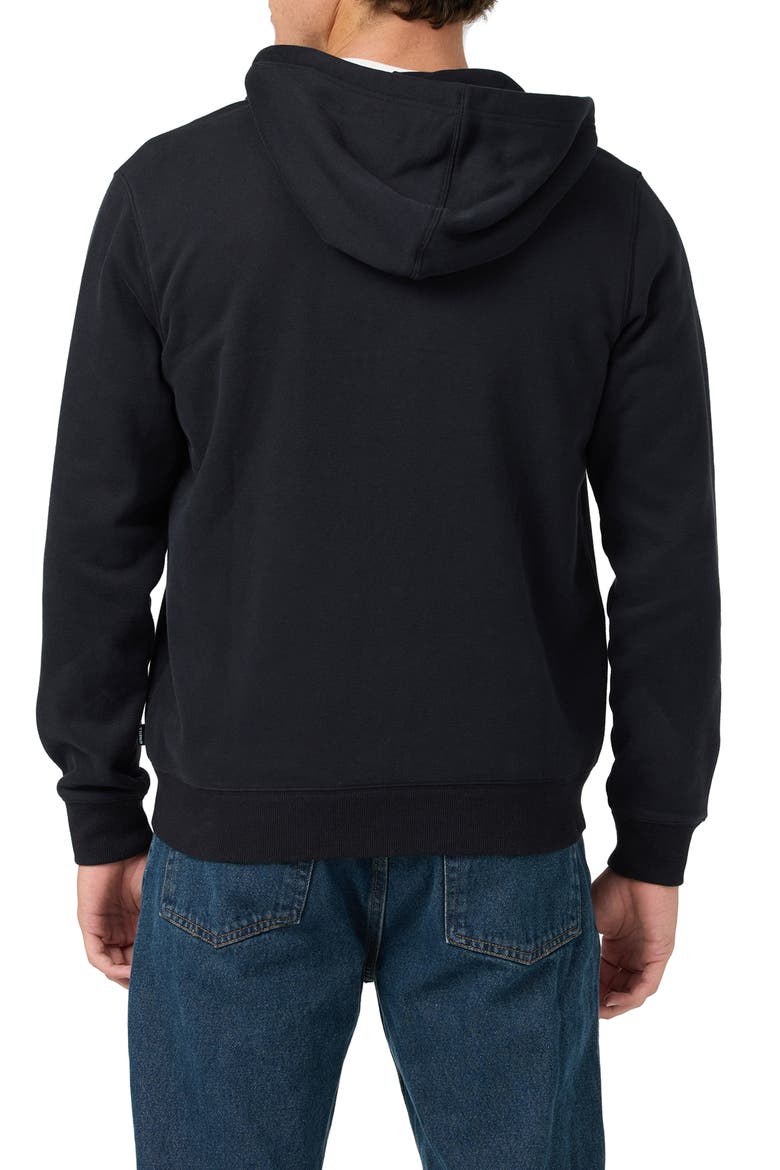 Patched Classic Full Zip Hoodie, Alternate, color, BLACK