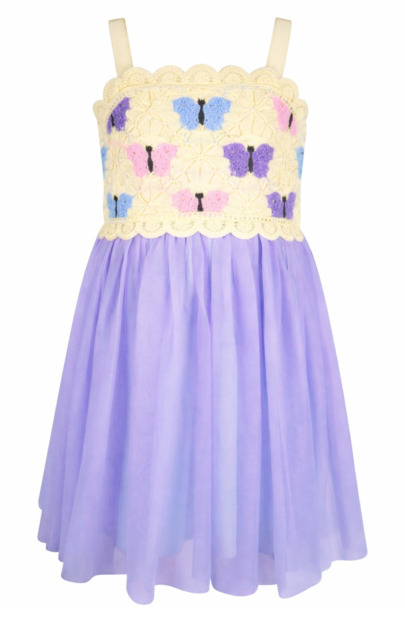 Zunie Kids' Butterfly Crochet Dress