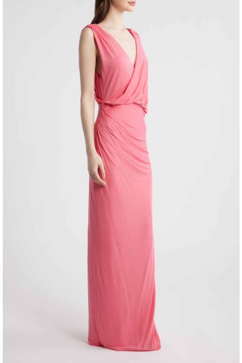 Norissa Ruched Drape Maxi Dress, Alternate, color, FRAMBOISE
