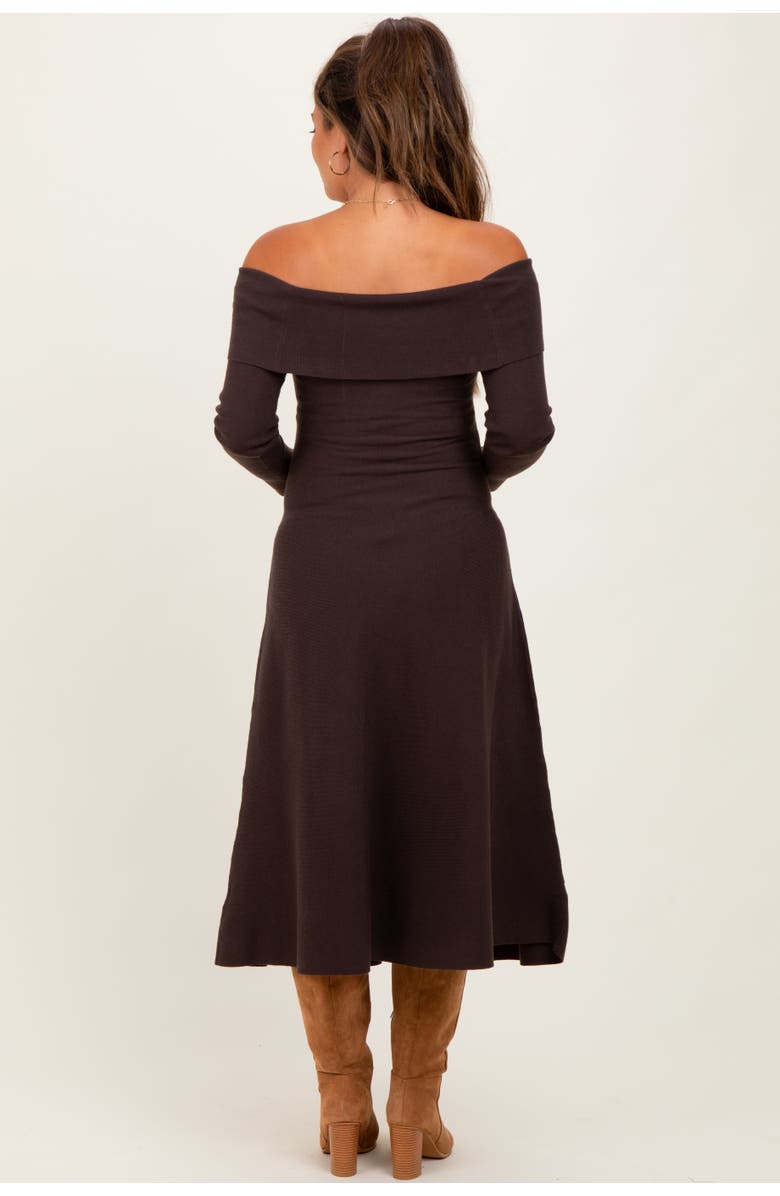 PinkBlush Off Shoulder Sweater Midi Dress, Alternate, color,