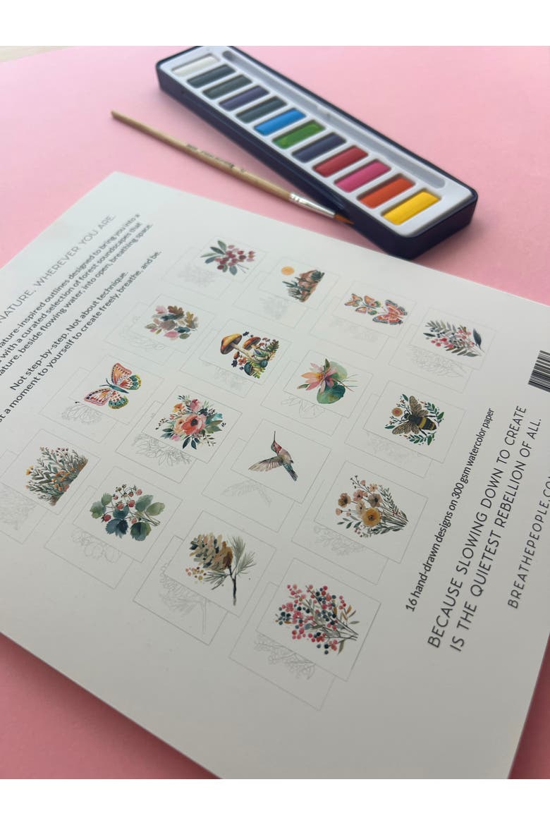 Watercolor Meditative Art Book, Alternate, color, Off White