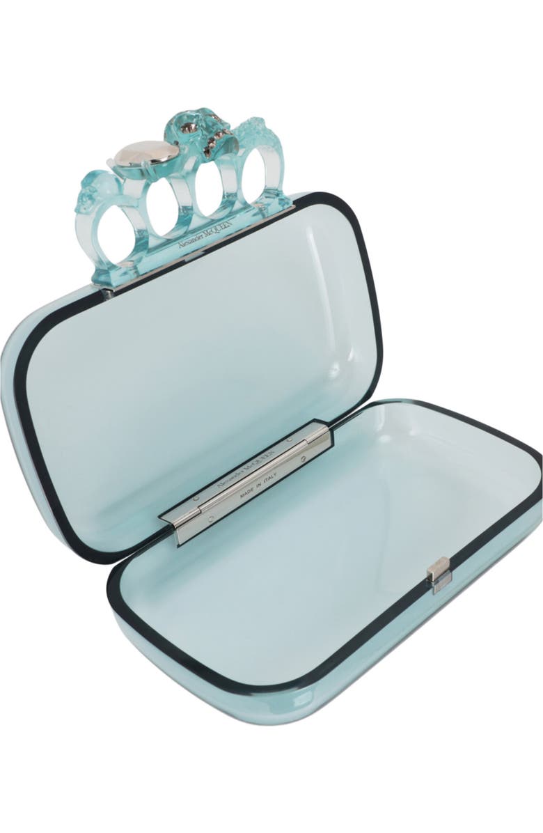 Alexander McQueen Puma Skull Four Ring Clutch, Alternate, color, Pale Blue