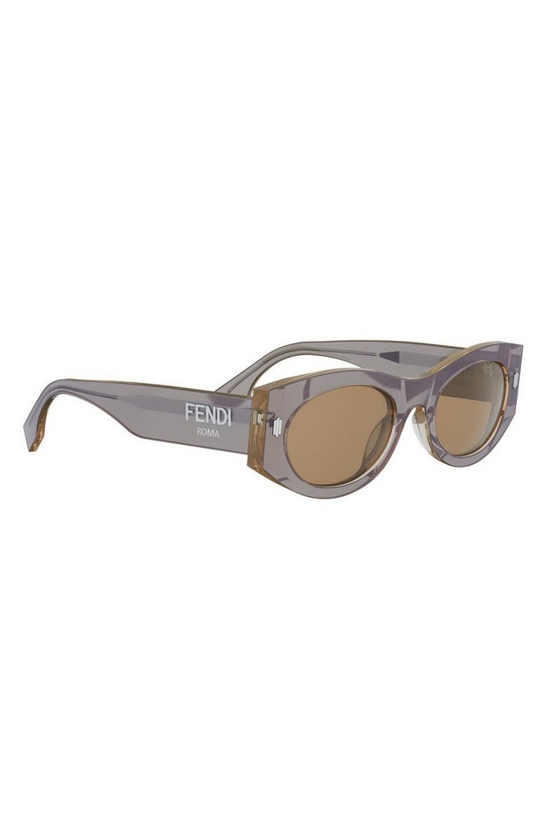 Fendi 'Fendi Roma 52mm Oval Sunglasses, Alternate, color, Beige/ Other / Brown