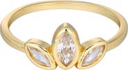 Adornia 14K Gold Plated Cubic Zirconia Petal Ring