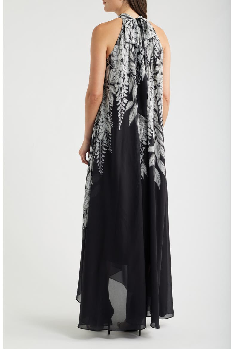 Daria Sleeveless Handkerchief Hem Maxi Dress, Alternate, color, BLACK/ WHITE