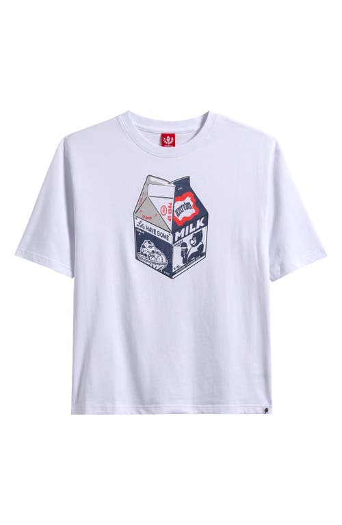 Icecream Kids' Milk Cotton Graphic T-shirt In White