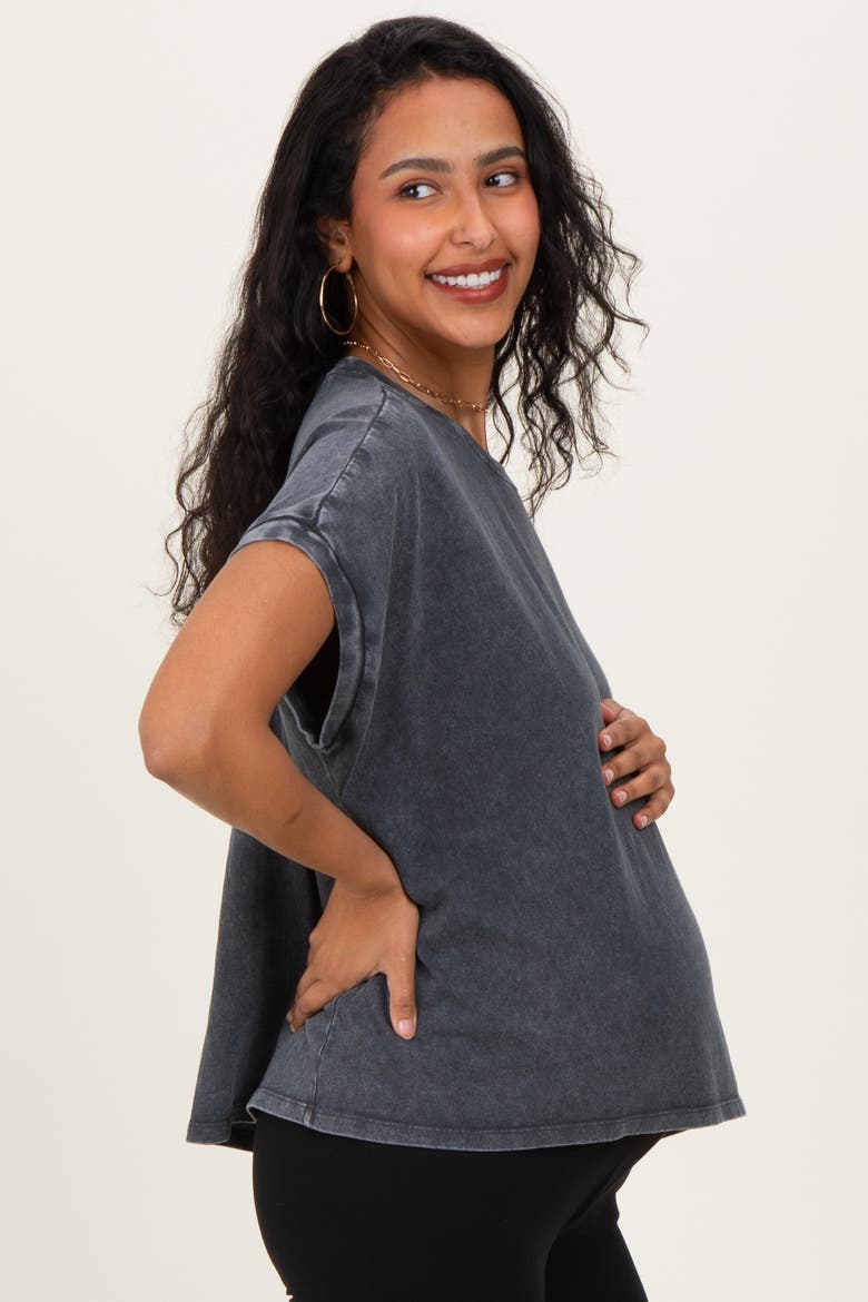 Mineral Wash Boxy Fit T-Shirt, Alternate, color, Charcoal Grey