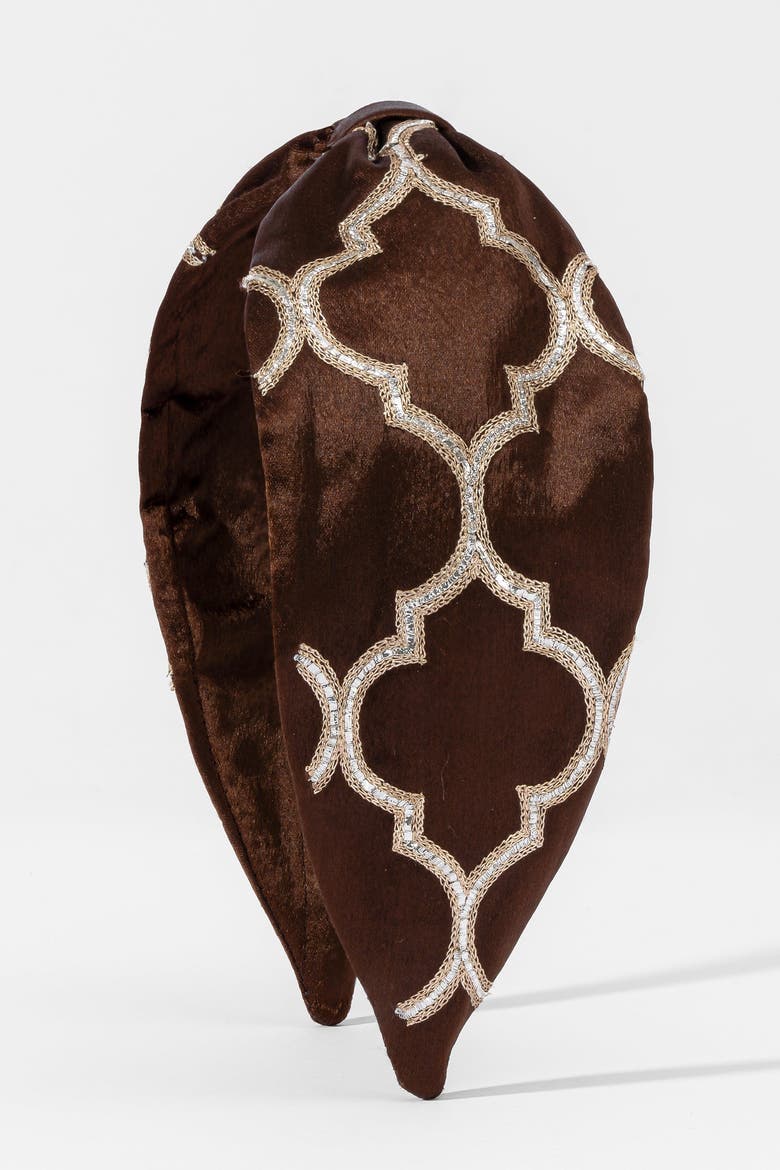Mocha Geo Chic Headband, Alternate, color, Brown