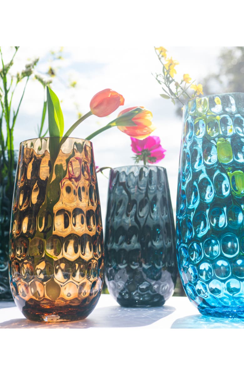 VIETRI Bolla Pebbled Glass Small Vase, Alternate, color, Grey