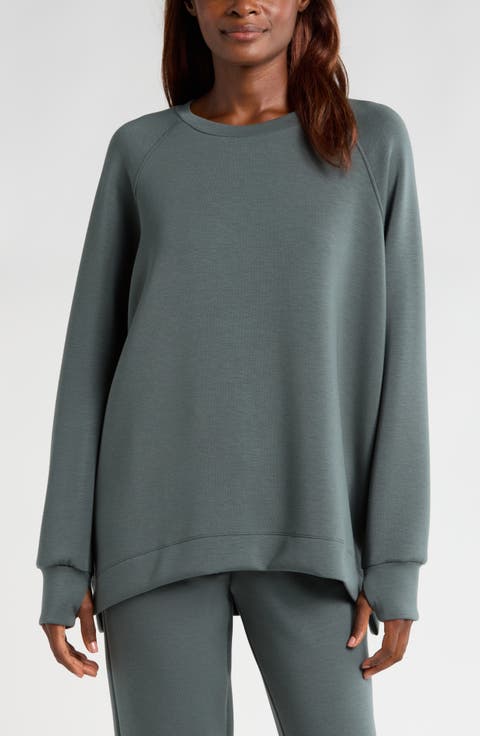 Soft Scuba Knit Oversize Crewneck Sweatshirt