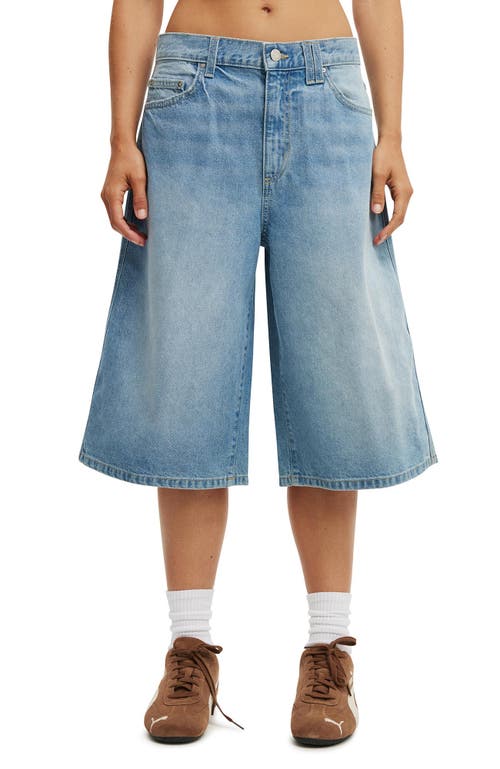 Cotton On Women's 91 Baggy Denim Jort in Blue Haze 