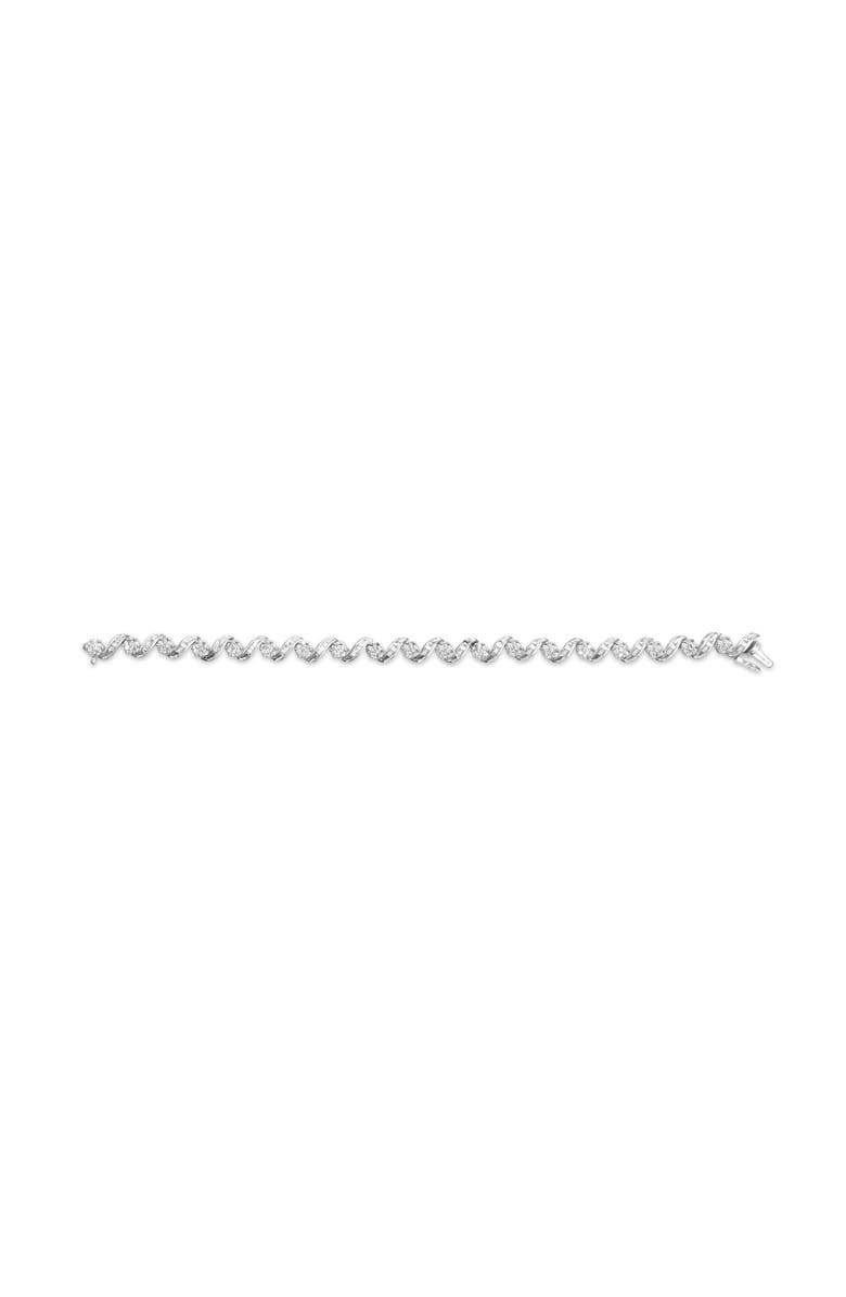 Haus of Brilliance 14K White Gold 2.00 Cttw Diamond Cluster and Spiral Link Bracelet, Alternate, color, White
