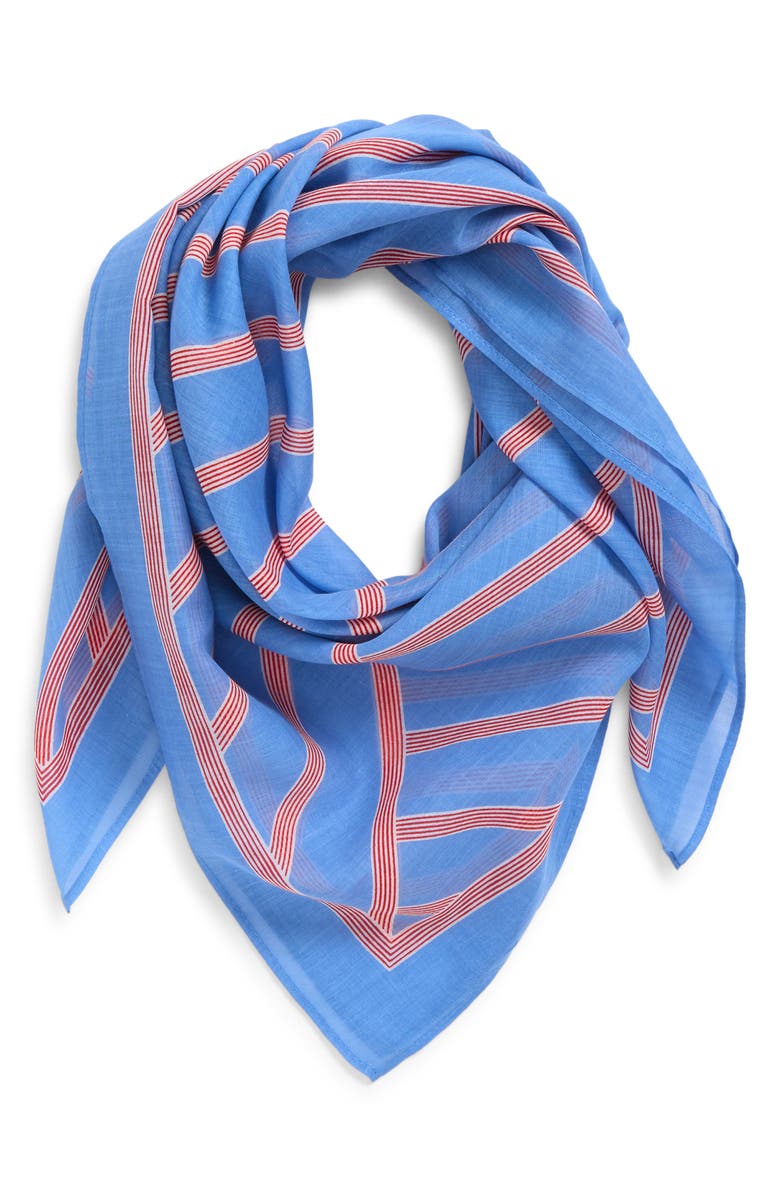 Madewell Medium Cotton Bandana, Main, color, Calm Blue