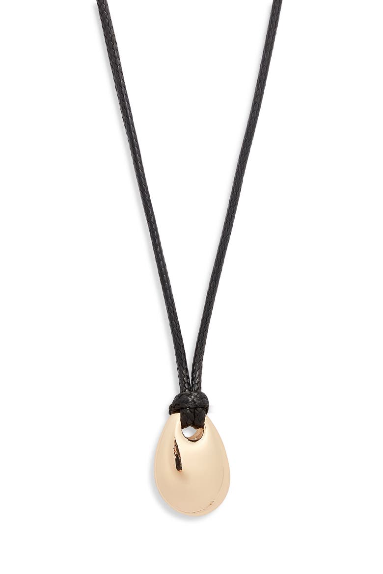 Molten Orb Pendant Necklace, Main, color, BLACK- GOLD