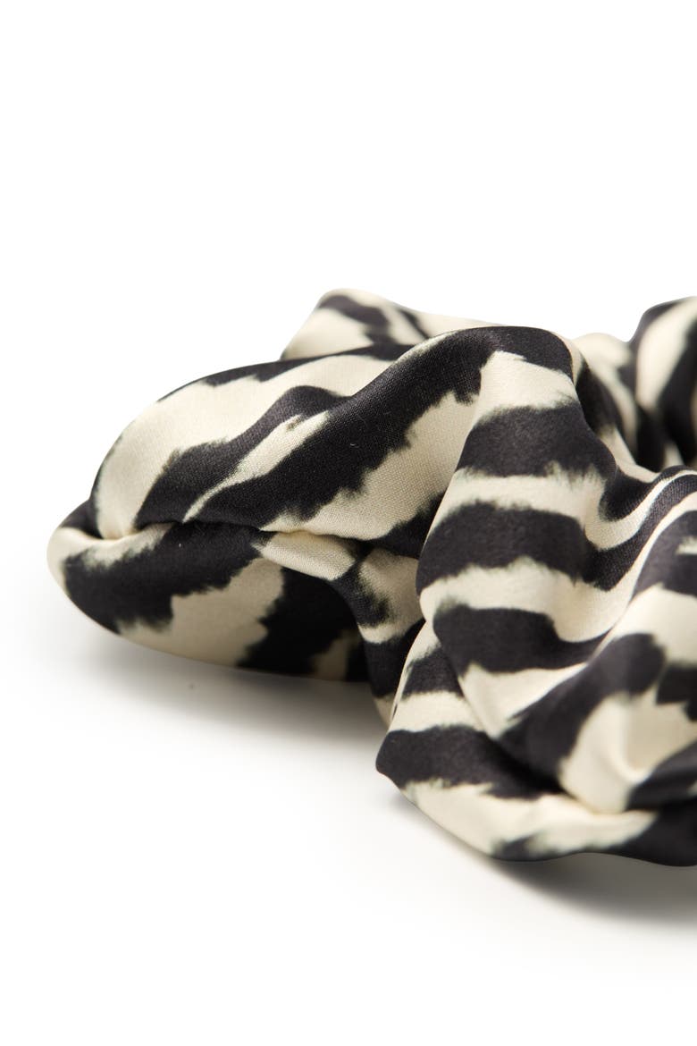 Zyra Silk Scrunchie, Alternate, color, Black