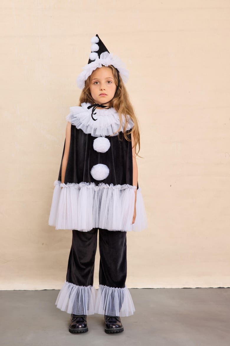Pierrot Clown Cape for Kids, Alternate, color, Black